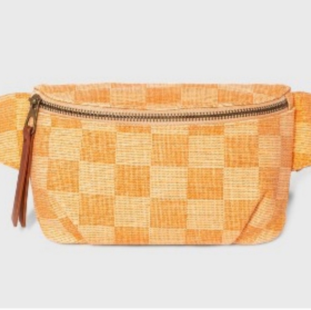 Universal Threads Orange Checkered Belt Bag